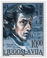 56979 MNH YUGOSLAVIA 1999 150 ANIVERSARIO DE LA MUERTE DE FREDERIC CHOPIN - Oblitérés