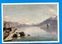 TW182, Chavannes, Le Lac Léman à Villette, Dent Du Midi, Voilier, GF, Circulée 1958 - Villette