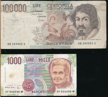 °°° 100000 LIRE 1983 + 1000 LIRE 1990 °°° - 100000 Lire