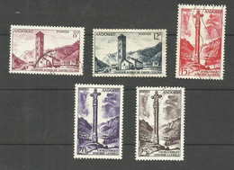 Andorre Français N°143, 145, 146, 148, 149 Cote 7.65€ - Oblitérés