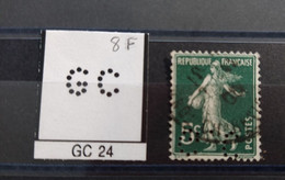 FRANCE TIMBRE GC 24 INDICE 8 SUR 137 SEMEUSE PERFORE PERFORES PERFIN PERFINS PERFORATION PERCE  LOCHUNG - Usados