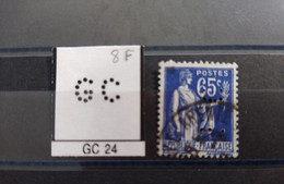FRANCE TIMBRE GC 24 INDICE 8  PERFORE PERFORES PERFIN PERFINS PERFORATION PERCE  LOCHUNG - Gebraucht