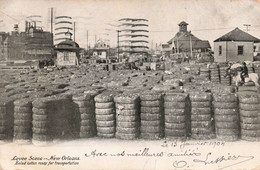 ETATS UNIS - S05800 - Levee Scene - New Orleans - Baled Cotton Ready For Transportation - En L'état - L1 - New Orleans