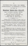 ORGEO ..-- Mr Désiré GILLET , époux De Mme Anne-Marie REVOUX , Né En 1891 , Décédé En 1961 à ORGEO . - Bertrix