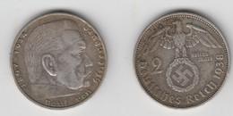 2 REICHSMARK 1938 A (ARGENT) - 2 Reichsmark
