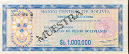 Bolivia 1.000.000 Pesos, P-192Cs (1985) - UNC - SPECIMEN - Bolivie