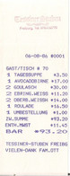 ALLEMAGNE - FREIBURG - TESSINER STUBEN - NOTE DE RESTAURANT. - 1950 - ...