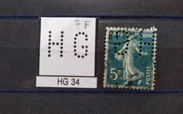 FRANCE TIMBRE HG 34 INDICE 7 PERFORE PERFORES PERFIN PERFINS PERFORATION PERCE  LOCHUNG - Gebraucht