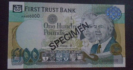 IRELAND NORTHERN,   First Trust Bank,  P 139b  Specimen £100, 1998,   UNC , 30% Discount - 100 Pond