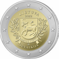2022 Lithuania 2 Euro Coin Suvalkija  From,series Ethnographic Regions UNC ,cow - Lituania