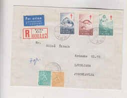 FINLAND 1961 TURKU ABO Registered Airmail Cover To Yugoslavia - Storia Postale