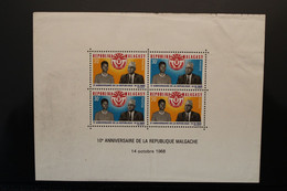 1968 Madagascar France Cover Air Mail Bloc 2e Anniversaire République Malgache - Madagaskar (1960-...)
