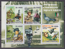 2009 Sao Tome And Principe 4115-4118KL Birds - Doves 12,00 € - Kolibries