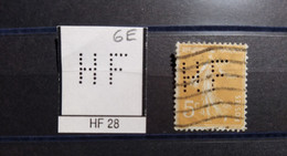 FRANCE TIMBRE HF 28 INDICE 6 SUR 140 PERFORE PERFORES PERFIN PERFINS PERFORATION PERCE  LOCHUNG - Used Stamps
