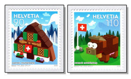 Switzerland 2022 (4/2022) Lego Chalet Cow Toys Spielzeuge - MNH ** - Ongebruikt