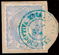 Valladolid - Edi O 107 - Fragmento Mat Fech. Tp.II "Mota Del Marqués" Azul - Used Stamps