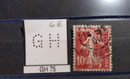 FRANCE TIMBRE GH 75 INDICE 6  SUR 138 PERFORE PERFORES PERFIN PERFINS PERFORATION PERCE  LOCHUNG - Usados