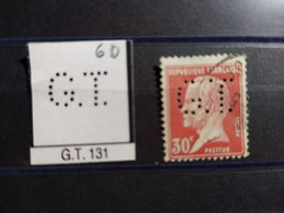 FRANCE TIMBRE GT 131 INDICE 6  PERFORE PERFORES PERFIN PERFINS PERFORATION PERCE  LOCHUNG - Usati