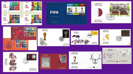 Complete Set Of First Day Covers - QATAR 2022 FIFA World Cup Soccer Football Championship - 11 Stamps Sets, 15 FDC's - 2022 – Qatar