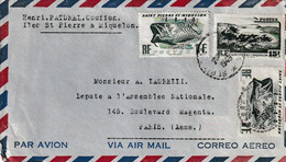 SAINT PIERRE ET MIQUELON - LETTRE PAR AVION 1949 - Storia Postale