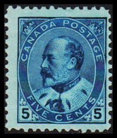 1903-1912. CANADA. EDWARD FIVE CENTS. Hinged.  (Michel 79) - JF527543 - Neufs