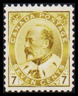 1903-1912. CANADA. EDWARD SEVEN CENTS. No Gum.  (Michel 80) - JF527544 - Ungebraucht