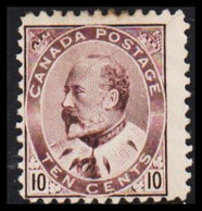1903-1912. CANADA. EDWARD TEN CENTS. No Gum.  (Michel 81) - JF527545 - Unused Stamps