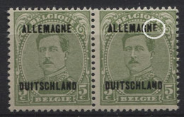 OC 41 Paire Surc. ALLEMAGNE DUITSCHLAND Xx. Variété Varieteit Dernier E De Allemagne + Petit - OC38/54 Ocupacion Belga En Alemania