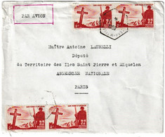 SAINT PIERRE ET MIQUELON - LETTRE PAR AVION 1950 - Cartas & Documentos