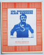 Partition Belge Ancienne Vintage Sheet Music ALAIN BARRIERE : Viva Ouagadougou * 60's Belgian ORANGE - Chansonniers