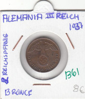 CR1361 MONEDA ALEMANIA 2 RE1CHSPFNNIG 1937 BRONCE MBC - Other & Unclassified