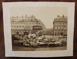 1871 Photo Originale Ruines Combats La COMMUNE Place Vendôme Hôtel BRISTOL Paris Tirage PAPIER ALBUMINÉ Support CARTON - Old (before 1900)