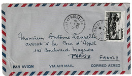 SAINT PIERRE ET MIQUELON - LETTRE PAR AVION 1956 - Cartas & Documentos