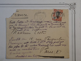 BK7 INDOCHINE  LETTRE 1912 HANOI A PARIS FRANCE ++AFFRANCH. INTERESSANT++ - Brieven En Documenten