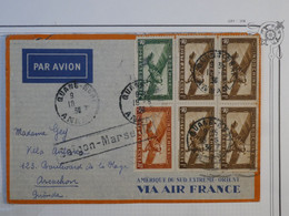 BK7 INDOCHINE  LETTRE 1936 PAR AVION  GRIFFE SAIGON  MARSEILLE A ARCACHON  FRANCE ++AFFRANCH. INTERESSANT++ - Lettres & Documents