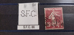 FRANCE TIMBRE SFC 86 S.F.C 86 INDICE 7 SUR 139  PERFORE PERFORES PERFIN PERFINS PERFORATION PERCE  LOCHUNG - Used Stamps