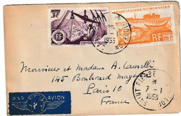 SAINT PIERRE ET MIQUELON - LETTRE PAR AVION 1953 - Cartas & Documentos