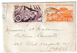 SAINT PIERRE ET MIQUELON - LETTRE PAR AVION 1950 - Storia Postale