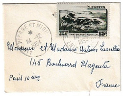 SAINT PIERRE ET MIQUELON - LETTRE PAR AVION 1954 - Storia Postale