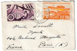 SAINT PIERRE ET MIQUELON - LETTRE PAR AVION 1949 - Covers & Documents