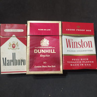 Lote 3 Cajas De Cigarrillos Vacías Cigarette Box - Origen: Japon Y USA - Schnupftabakdosen (leer)