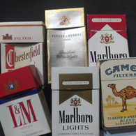 Lote 6 Cajas De Cigarrillos Vacías Cigarette Box - Origen: USA - Tabaksdozen (leeg)