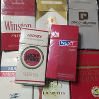 Lote 8 Cajas De Cigarrillos Vacías Cigarette Box - Origen: Varios - Boites à Tabac Vides