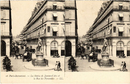 CPA PARIS Vue STEREO Statue De Jeanne D'Arc Rue Des Pyramides (1244162) - Statues