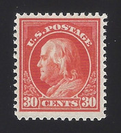 US #420 1912-14 Orange Red WMK 190 Perf 12 Mint OG LH VF SCV $110 - Unused Stamps