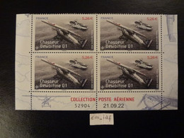 FRANCE 2022 PA 86A 5,26 EUROS POSTE AÉRIENNE " CHASSEUR DEWOITINE  " COIN DATÉ DE 4 TIMBRES DATE 21.09.22 NEUF** - Luftpost