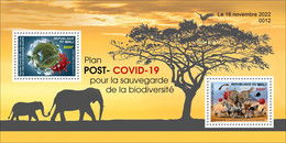 MALI 2022 SHEET CORONAVIRUS COVID PANDEMIC ELEPHANTS APES MONKEYS OWLS FROGS FLAMANT RHINOCEROS TURTLES HIPPOPOTAMUS MNH - Autruches