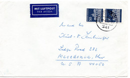 63082 - Bund - 1972 - 2@50Pfg Brandenburger Tor A LpBf NORTHEIM -> Macedonia, OH (USA) - Lettres & Documents