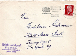 63096 - DDR - 1962 - 20Pfg Ulbricht EF A Bf ROSTOCK - ... METALLARBEITER KONFERENZ ... -> Karl-Murx-Stadt - Storia Postale