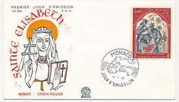 MONACO => Env FDC - 3,00 Croix Rouge - Sainte Elisabeth De Hongrie -  Monaco-A  26/4/1969 - FDC